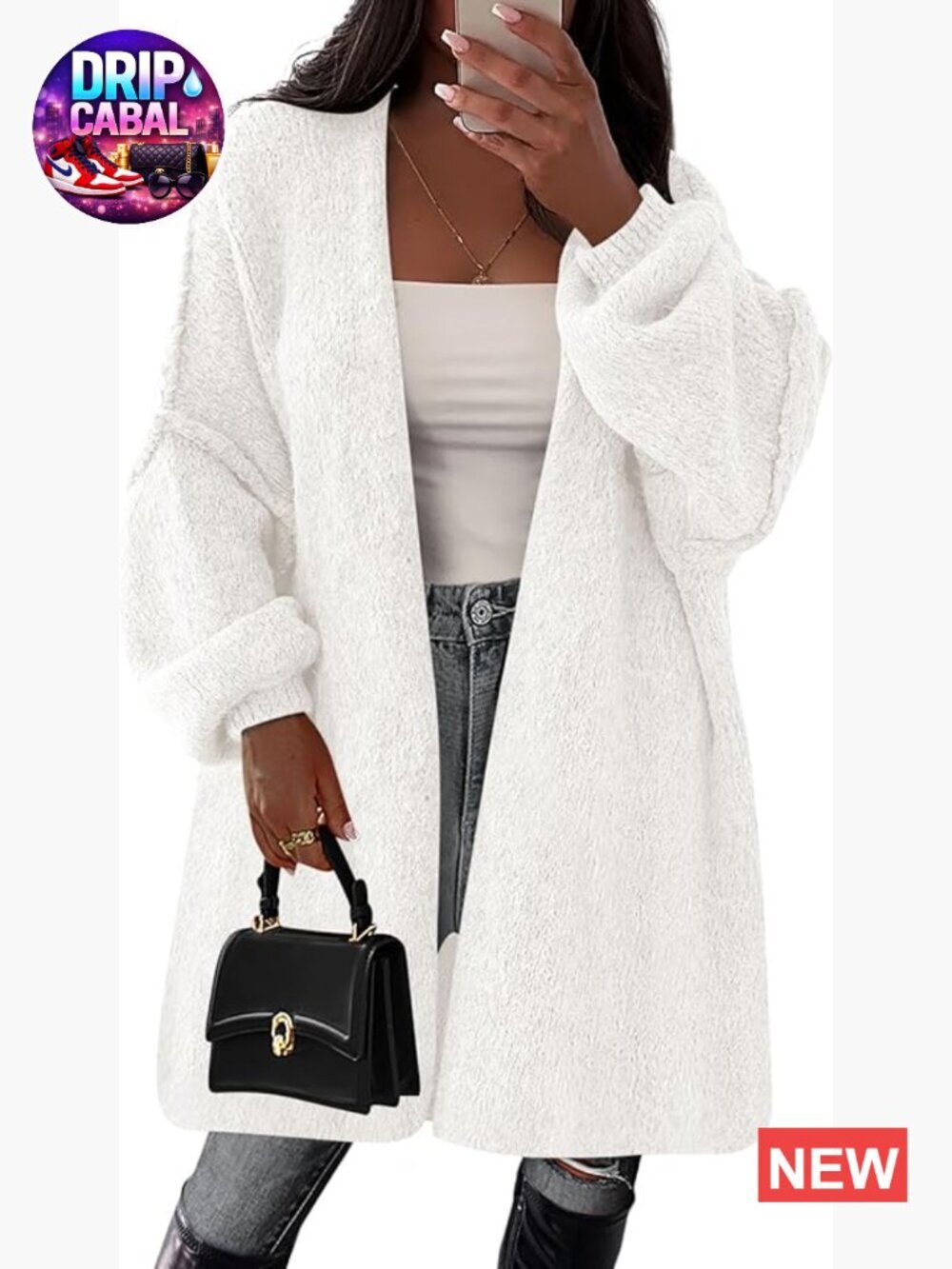 Oversized Knit Cardigan Sweater Coat Long Sleeve Open Front Casual